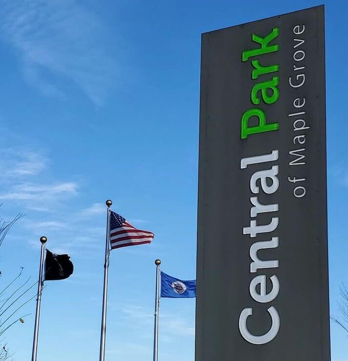 central park of maple grove sign